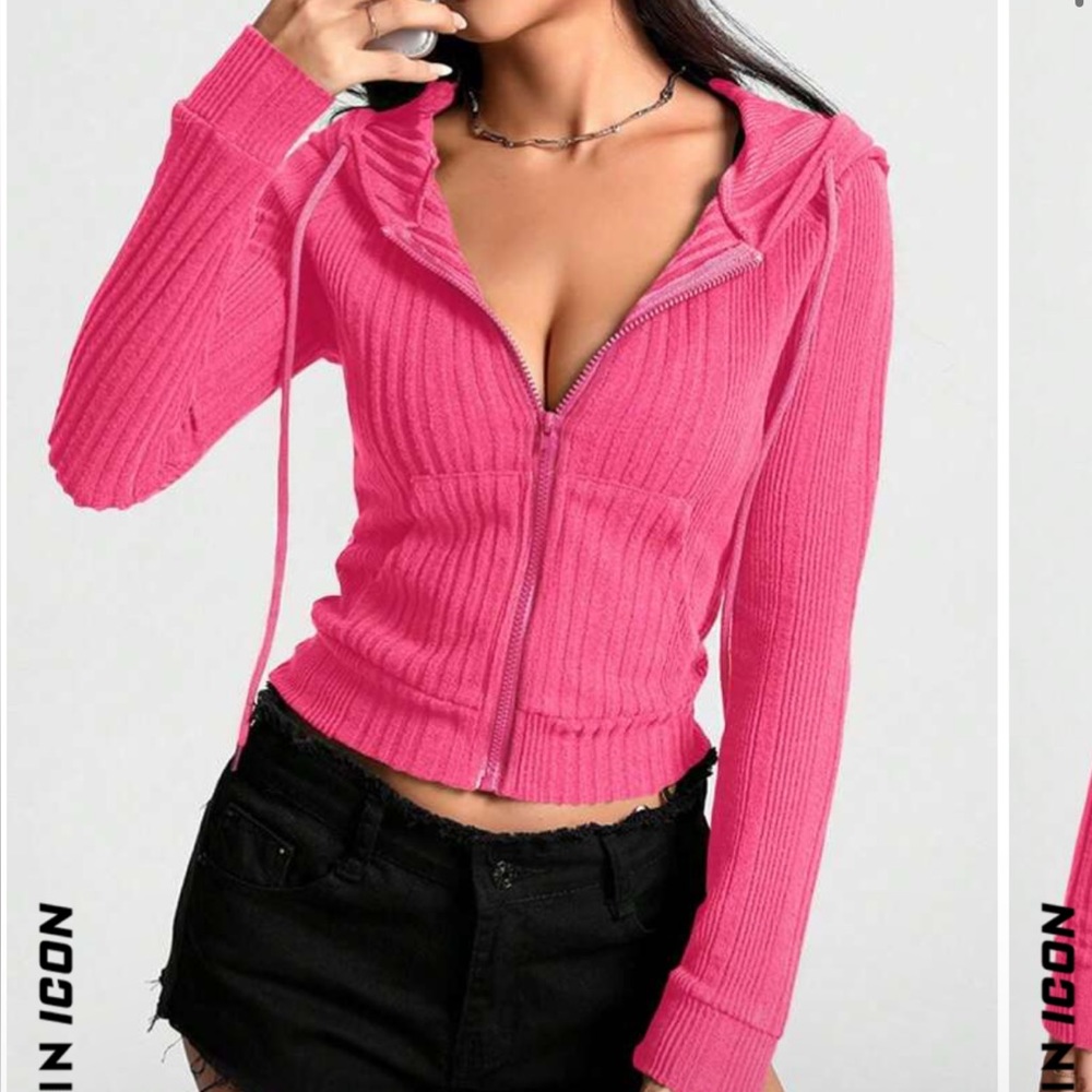 New pink zip up jacket